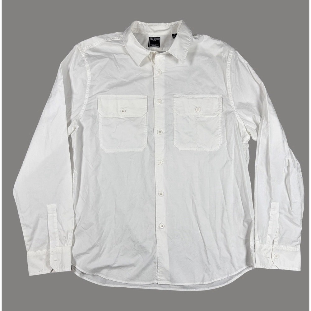 Todd Snyder Utility Two Pocket White Button Down Shirt Mens Sz L Office Casual